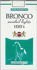 BRONCO LIGHT MENTHOL 100 Cigarettes pack