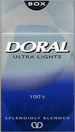 DORAL ULTRA LIGHT BOX 100 Cigarettes pack