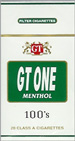 GT ONE MENTHOL BOX 100 Cigarettes pack